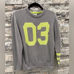 Adidas NEO LABEL Gray and Yellow Sports Numbered Women’s Sweatshirt Size Small